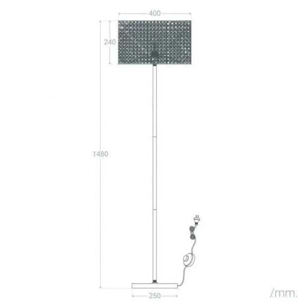 Rattan Lampadaire mit Fuß für stilvolle Raumbeleuchtung Rattan Deko