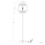 Lampadaire Salon mit Cannage Design für stilvolle Beleuchtung Rattan Deko