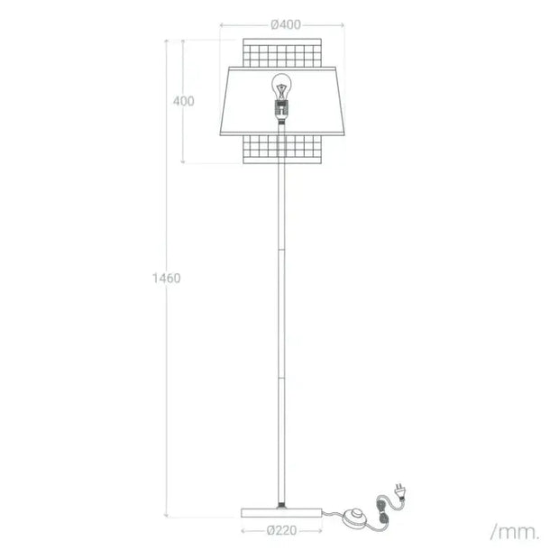 Lampadaire Salon mit Cannage Design für stilvolle Beleuchtung Rattan Deko