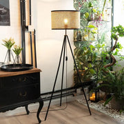 Lampadaire Trépied Cannage für stilvolle Beleuchtung Rattan Deko