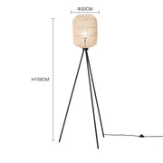 Lampadaire Trépied en Rotin für modernes Wohndesign Rattan Deko