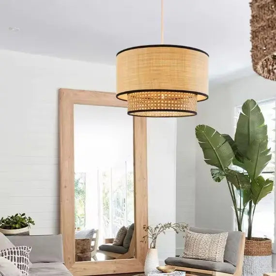 Elegante Rattan-Hängelampe - Rattan Deko