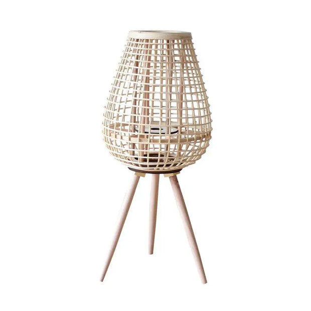Rattan Laterne mit Kerze für stimmungsvolle Beleuchtung - Rattan Deko