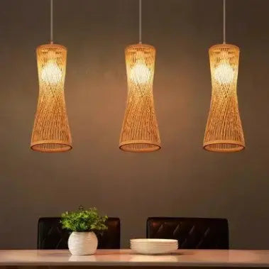 Schlanke Rattan-Pendelleuchte - Rattan Deko