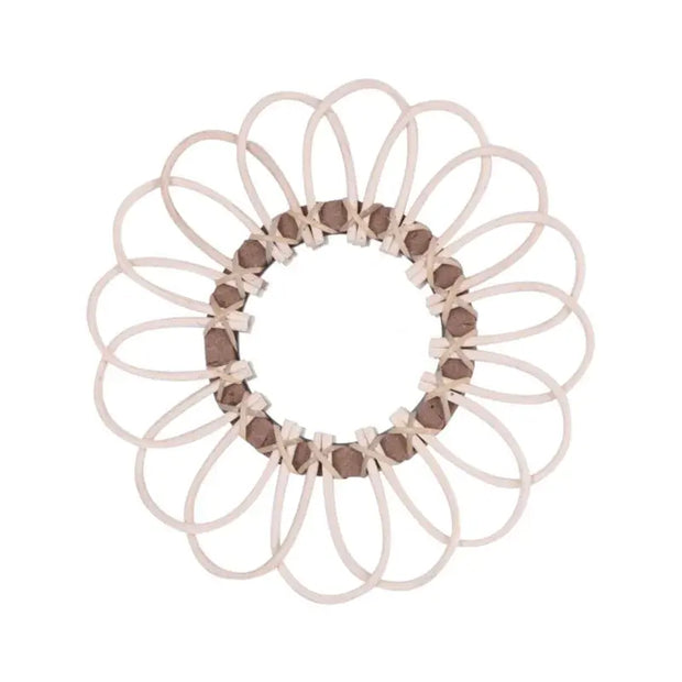 Runder Wandspiegel aus Rattan in Rosa - Rattan Deko