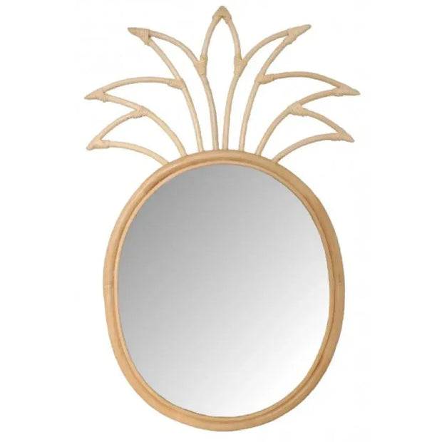 Rotin Spiegel im Ananas-Design für kreative Akzente Rattan Deko