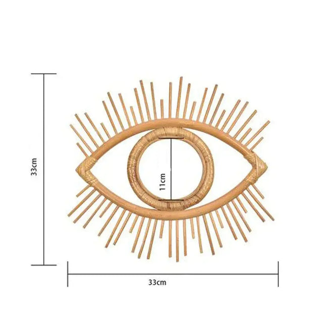 Rotin Spiegel in Augenform für stilvolle Akzente - Rattan Deko