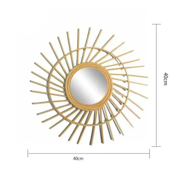 Rattan Spiegel spiralförmig für natürliche Wohnakzente Rattan Deko