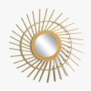 Rattan Spiegel spiralförmig für natürliche Wohnakzente Rattan Deko