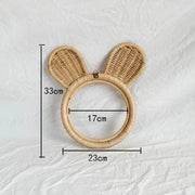 Rotin Spiegel in Bärenkopf-Design für natürliche Akzente Rattan Deko