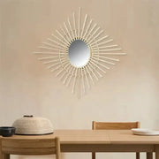 Diamantdesign Wandspiegel aus Rotin 60 cm Rattan Deko