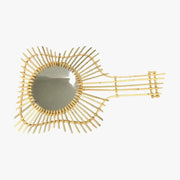 Rotin Gitarre Spiegel im Boho-Stil Rattan Deko