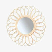 Runder Rattanspiegel im Boho-Stil für jeden Raum Rattan Deko