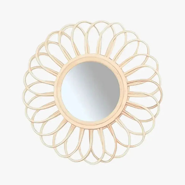 Runder Rattanspiegel im Boho-Stil für jeden Raum Rattan Deko