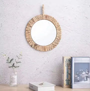 Retro Rattan Spiegel für stilvolle Wohnräume - Rattan Deko