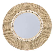 Runder Spiegel aus Rattan im modernen Stil Rattan Deko