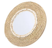 Runder Spiegel aus Rattan im modernen Stil Rattan Deko