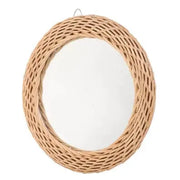 Runder Schminkspiegel aus Rattan für stilvolle Akzente - Rattan Deko