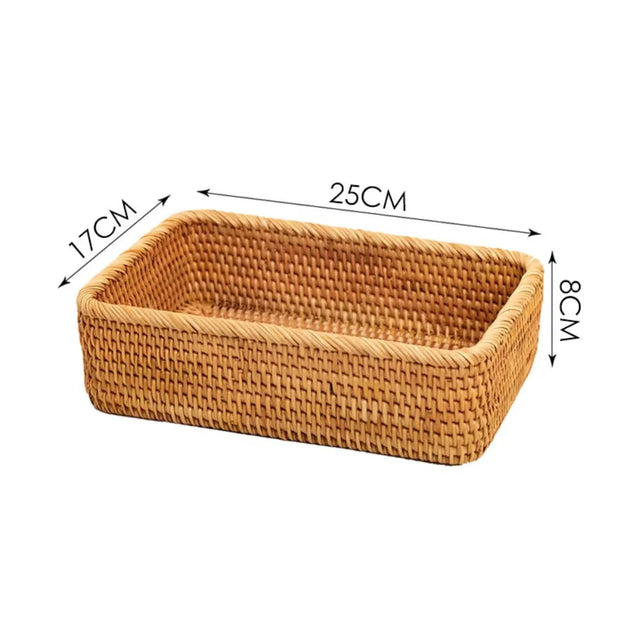 Rechteckiger Rattan-Korb - Rattan Deko