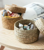 Rattankorb mit Deckel Rattan Deko