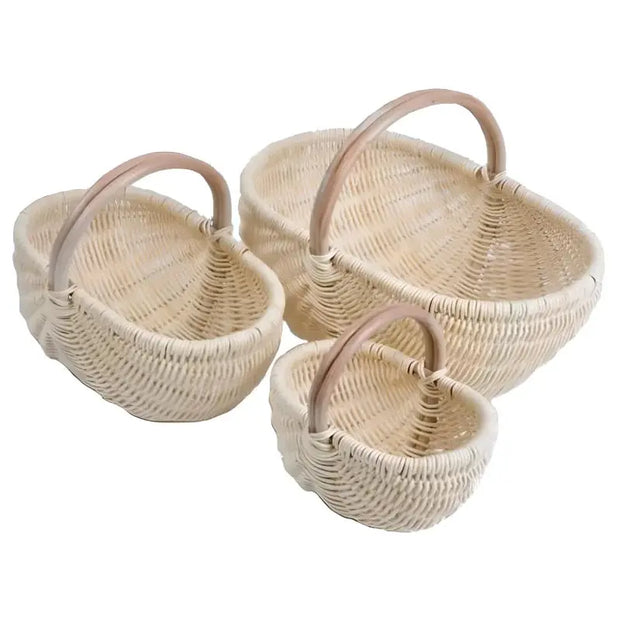 Weißer Rattan-Korb Rattan Deko
