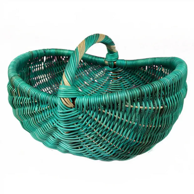 Türkisblauer Rattan-Korb Rattan Deko