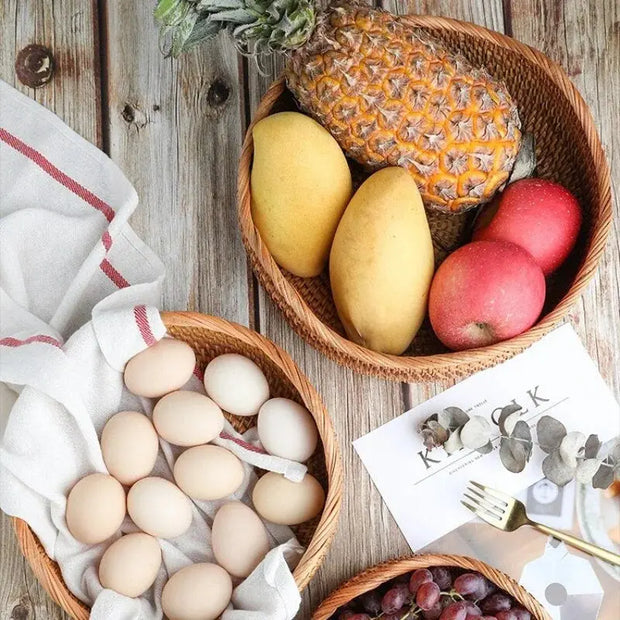 Rattankorb Obstschale Rattan Deko