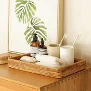 Rechteckiger Rattan-Korb - Rattan Deko