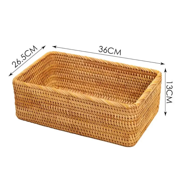 Rechteckiger Rattan-Korb - Rattan Deko