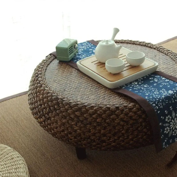 Kleiner runder Rattantisch Rattan Deko