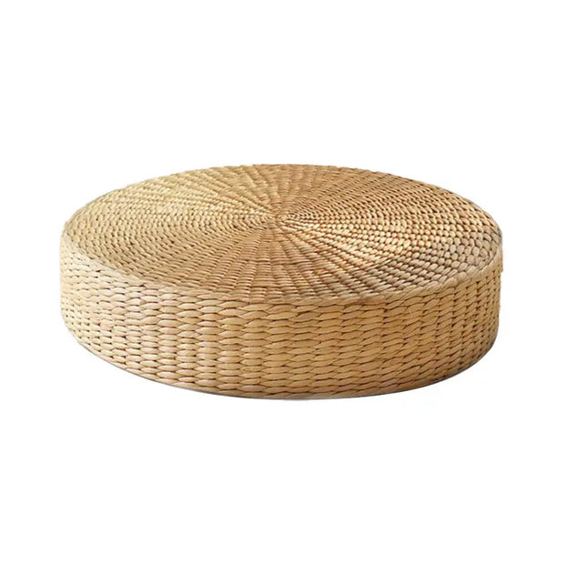 Flacher Rattan-Pouf Rattan Deko