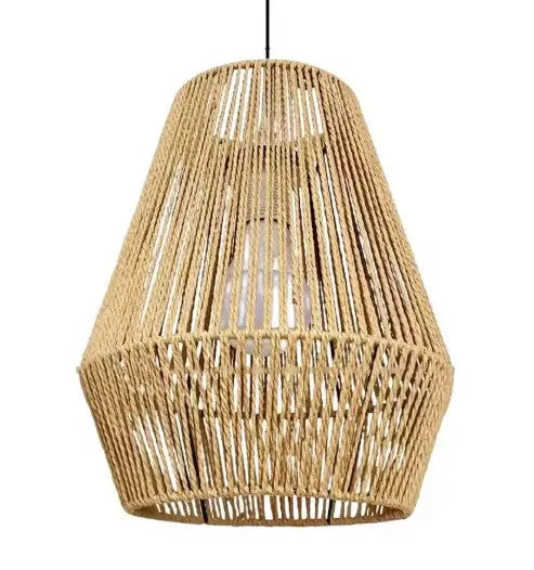 Einfache natürliche Rattan-Hängelampe Rattan Deko