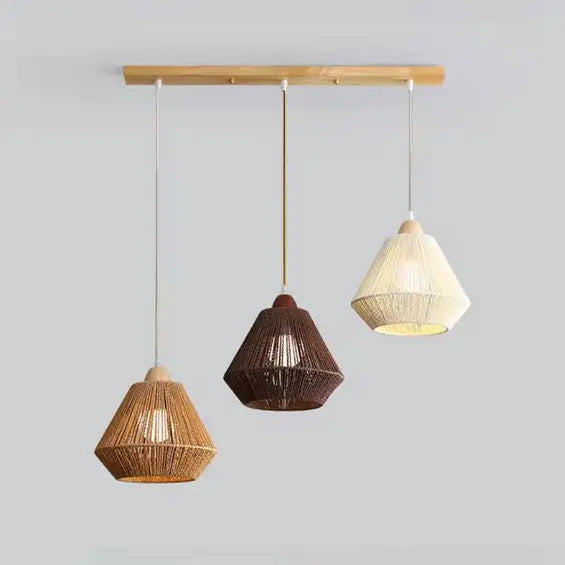 Moderne Trio Rattan Pendelleuchte - Rattan Deko