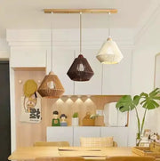 Moderne Trio Rattan Pendelleuchte - Rattan Deko