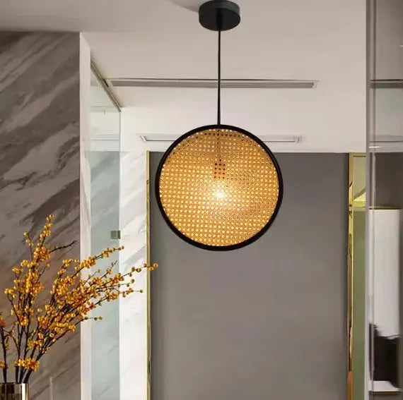 Moderne Rattan- und Bambus-Hängeleuchte Rattan Deko