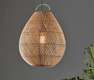 Retro-Rattan-Hängeleuchte - Rattan Deko