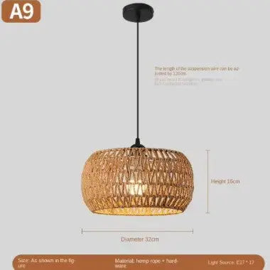 Rustikale Pendelleuchte aus Rattanseil - Rattan Deko