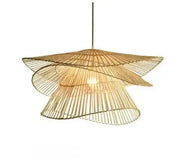 Natürliche Rattan-Wellung Hängelampe - Rattan Deko