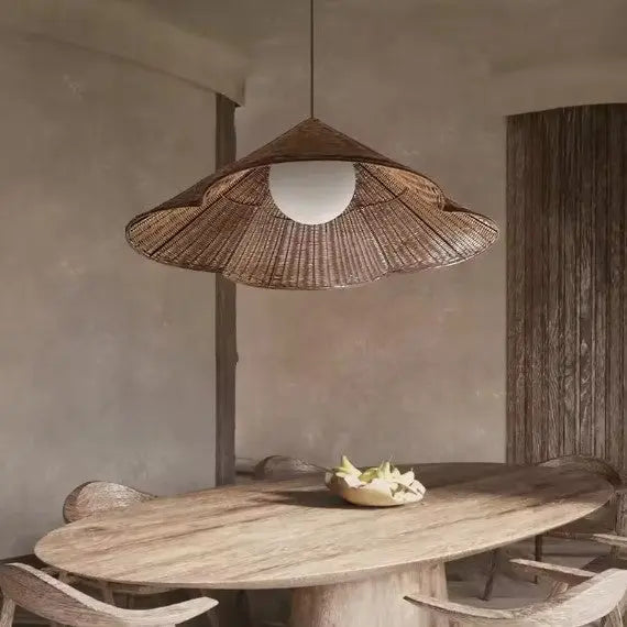 Japanischer Hutstil Rattan Hängeleuchte Rattan Deko