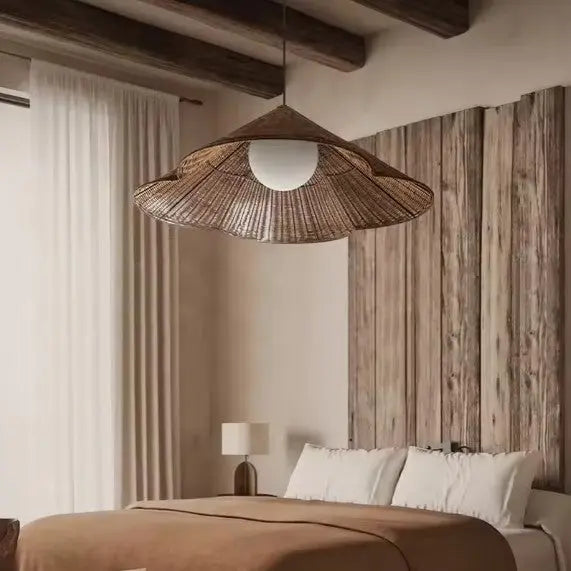 Japanischer Hutstil Rattan Hängeleuchte Rattan Deko