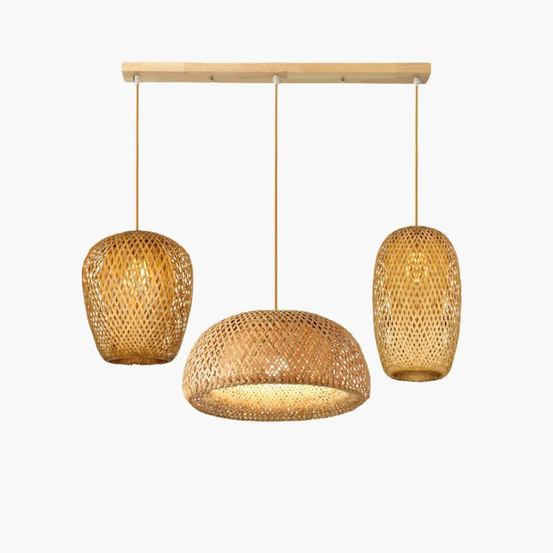 Mehrfach-Hängeleuchte Bambus | TRIO LICHT - Rattan Deko