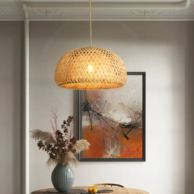 Bambus-Hängeleuchte Wohnzimmer Rattan Deko
