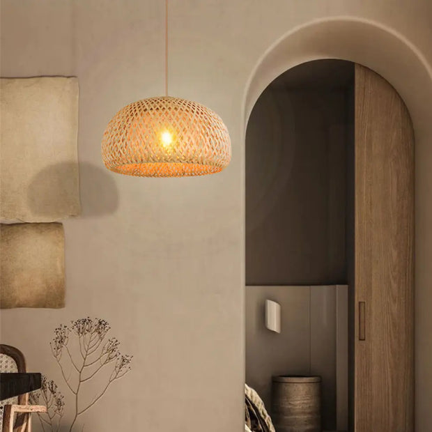 Bambus-Hängeleuchte Wohnzimmer Rattan Deko