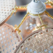 Geflochtener Blütenblatt-Hängeleuchte Rattan Deko