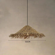 Strohhut Hängelampe Rattan Deko