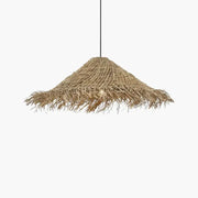 Strohhut Hängelampe Rattan Deko