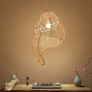 Muschelförmige Rattan-Hängelampe Rattan Deko