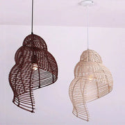 Muschelförmige Rattan-Hängelampe Rattan Deko