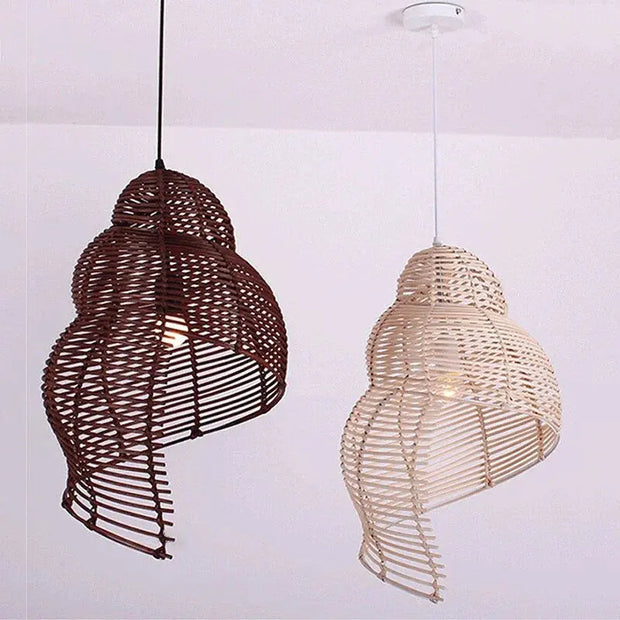 Muschelförmige Rattan-Hängelampe Rattan Deko