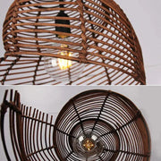 Muschelförmige Rattan-Hängelampe Rattan Deko